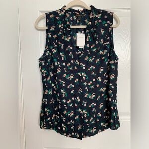 Banana Republic navy floral blouse, size large